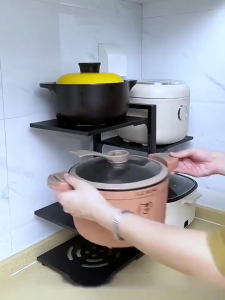 Kệ Giá Để Xoong Nồi Chảo Tầng Có Thể Điều Chỉnh Dùng Để Trên Kệ Bếp Gầm Bếp Góc Bếp