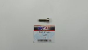 Baut "L" Nikel 6 x 20 Harga Per 1 Biji (PSP) Baud "10 Kunci L 5  Drat 6mm - Panjang 20mm