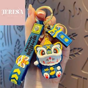 【TERESA】A14 Rantai Kunci Kucing Bertuah & Tarian Singa 醒狮招财猫钥匙扣 Cartoon Lucky Cat & Lion Dance Keychain 车钥匙扣/包包挂件/可爱吉祥饰品