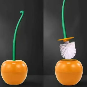 Cherry Shape Toilet Cleaning Brush Standing Toilet Brush Set Compact Home Bathroom Cherry Toilet Brush Elegant Simple Creative