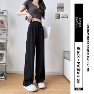 YAYANGREN | Elegant Draping Petite Ice Silk Wide Leg Trousers
