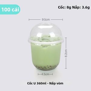 LABAHUA | Cốc Nhựa Hình U Dày Cho Nước Nóng & Lạnh 100 Bộ