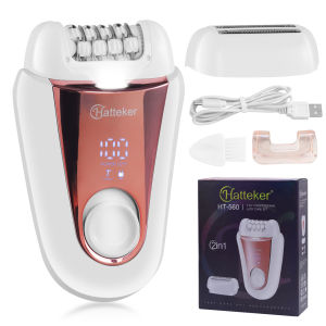Hatteker 2-in-1 Epilator Hair Remover Leg Body Portable Shaver Hair Removal Tool Underarms Facial Clipper for Women