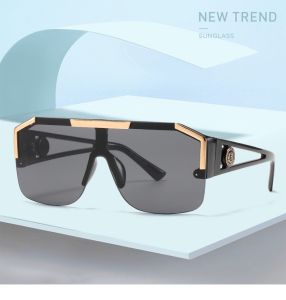 New European and American fashion vintage sunglasses mens and womens large frame personality openwork goggles outdoor street shooting fishing driving glasses UV400
