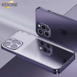 KISSCASE For iPhone 13 Pro Max Luxury Plating Square Frame Matte Soft Silicone Case for iPhone 11 12 Pro Max Mini XR X XS 7 8 Plus SE 2020 Transparent Cover