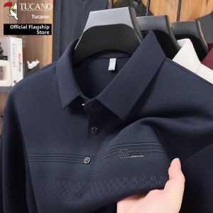 TUCANO | Mens Pure Color Long Sleeve Casual Polo Shirt