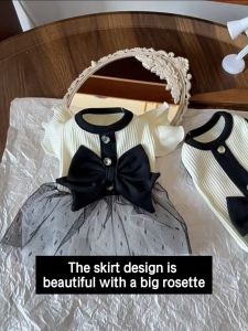 [24HR SHIP] CAT DOG PET ELEGANT DRESS outfit bow skirt Bichon Teddy Pomeranian dog clothes pet cat