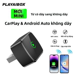 Bộ Chuyển Đổi Không Dây CarPlay Android Auto 2 Trong 1 Năm 2025 Kết Nối Thông Minh Plug&Play Kết Nối BT WiFi Nâng Cấp OTA Tương Thích Với 98% Xe Hơi Audi Benz Volvo VW Toyota