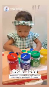 Sortir Kancing / Sortir Pompom / Sorting Color / Mainan Montessori Edukasi Mengenal Warna Busy Jar