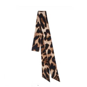 Punk Style Leopard Print Wild Thin Long Ribbon Scarf Women Summer Floaty Bow Tie Waist Belt Hair Band Scarf Fashion Accessory