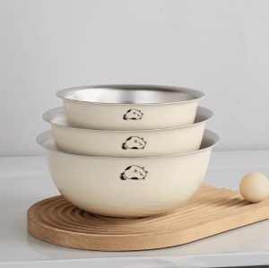 Stainless Steel Basin for Washing Fruits And Vegetables Piano Baking Paint Drainage Viaback Brand round Shape Japanese Style