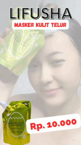 LIFUSHA Masker Kulit Telur Premium Egg Shell Yeast Cream - Pencerah & Pemutih Kulit Wajah 100gr