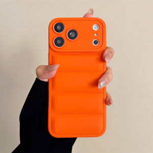 Soft Down Jacket Silicone Phone Case for IPhone 17 Air 16E 16 15 14 13 12 11 Pro Max 16 Plus Shockproof Camera Protection Cover