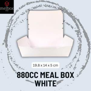 [300 pcs ❗️❗️] 880cc WHITE Food Box White Disposable Wholesale