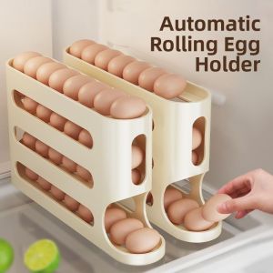 Kitchen Egg Storage Box Rolling Egg Holder Refrigerator Side Door Special Preservation Box Multi-layer Slanted Mouth Automatic
