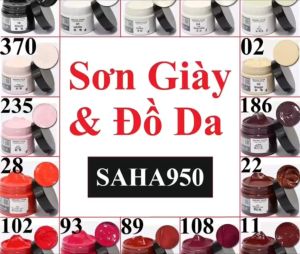Sơn giày 56 màu nước SAHA950 xi kem sửa chữa vết xước bong tróc giầy dép ghế ví túi da màu đen trắng nâu repaint customs