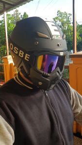 Goggle Mask Masker Kacamata Helm Original OSBE Visor Pelangi Clear Smoke Silver Iridium Atau Tali Polos Retro Klasik Jap Style Shark Raw Replica