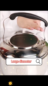 High-quality 15L whistling kettle 🔥 Made of 304 stainless steel suitable for all stovetops. Whistling kettle meets EU standards.304 cerek keluli tahan karat 304不銹鋼燒水壶