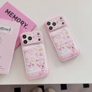 Sanrio | Cute Cartoon Sanrio Melody Leather Phone Case For iphone 17 16 15 14 Pro Max Camera Lens Shockproof Protection Soft Phone Cover