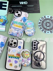 RJINHIT MUSE Magnetic Sandphone Case Compatible with Magsafe for  14 15Promax 13 16Pro S24 Stand Protective Shell