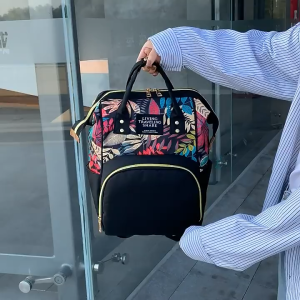 Fashion Nylon Batik Floral Anti-theft Mummy Diaper Bag Multifunctional Backpack