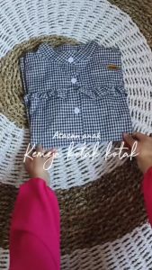 Blus anak perempuan 3-12 tahun / kemeja anak perempuan motif kotak-kotak korean style