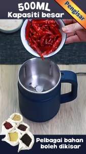 【Ready Stock】Electric Herb Grinder 150W Powerful Fast Grinding for Dry Spices Flower Buds Easy On/Off One-Touch Push Button Powder Grinder Perfect For Herbs Spices Nuts Grains and Coffee Beans