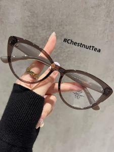 Schever | Blue Light Blocking Cat Eye Womens Large Frame Face-slimming Minimalist Chic Glasses