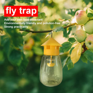 Goture Plastic Fruit Fly Trap Killer Dual-Action Drosophila Catcher for Orchard/Kitchen Non-Toxic &Reusable Bee/Fly Pest Control