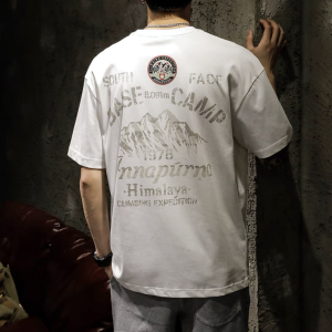 Heavy Weight Pure Cotton Japanese Style Retro Short Sleeve T-Shirt Men Summer Fashion Brand Ins Loose Plus Size Boys Half-Sleeve T-shirt