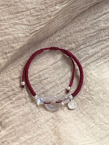 New Chinese Style Hand Woven Red Rope Bracelet for Women with Safe Buckle And Lucky Charm High Aesthetic Value Festive Accessories