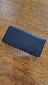 Full Grain Cowhide Leather Double Checkbook Wallet