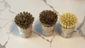 🇸🇬Bamboo Ergonomic Dish Cleaning Brush Wooden Scrubbers Eco Friendly for Washing Cast Iron Pan/Pot