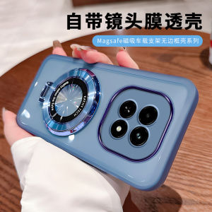 Realme True Me V60 Silicone Phone Case with Lens Protection Magnetic Absorption And Stand Soft Shell Compatible with Rmx3995 And Rmx3996