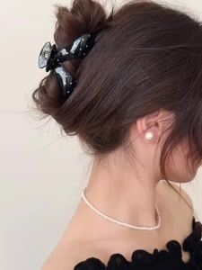 Bộ Kẹp Tóc Chấm Bi 2 Chiếc Dành Cho Nữ Tạo Kiểu Tóc Đuôi Ngựa Cao & Nửa Búi Thanh Lịch Dụng Cụ Tạo Kiểu Tóc Bằng Nhựa Dùng Được Quanh Năm