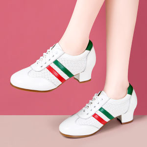 HANGONGZHU | Soft Bottom Leather Square Dance Shoes