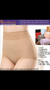 Quần lót cotton phối ren GLDL050 Queenbe lưng cao chống cuộn mềm mịn co giãn tốt