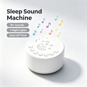 Plastic White Noise Machine Portable Sleep Aid Speaker Smart Timing RGB Night Light for Sleep