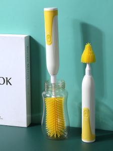 Electric Silicone Straw Bottle Brush Cup Cleaner Baby Nipple Set Multifunctional Dishwasher Safe ABS Material for Kitchen Use