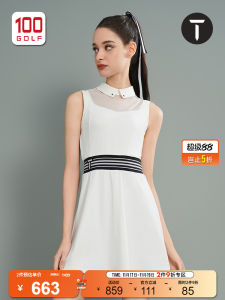 European Tour Golf Womens Long Dress Slim Fit Summer Skirt Stand Collar One Piece Dress Fashionable Sportswear Yoga Fitness