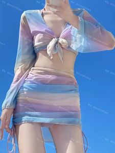 เสื้อคลุมบิกินี่ ผ้าตาข่าย สีสันสดใส เหมาะกับเดินชายหาด สไตล์แฟรี่ สําหรับผู้หญิง 53253