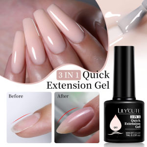 BORN PRETTY LILYCUTE 3 IN 1 7ml Quick Extension Nail UV Gel Shaping Nail Extension Nude Pink Gel Nail Art Polish Nail Semi Permanent Soak Off LED UV Gel Nail Varnishes