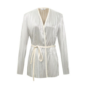 Fall Winter Luxury Futuristic Tie-Waist Oversized V-Neck Blazer