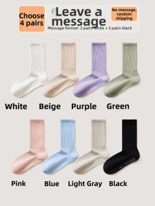 Women Cotton Mid-Calf Yoga and Pilates Socks