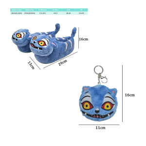 2025 New Blue Tiger Plush Slippers Cute Tiger Warm Stuffed Shoes Cartoon Adult Kid Home House Soft Shoes Christmas Gifts