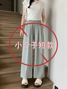 Ice Silk High Waist Wide Leg Pants Womens Summer Thin Loose Slimming Drapey Cool Straight Casual Trousers Korean Style