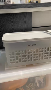 Multi-Purpose Home Storage Basket with Lid Plastic Organizer Box for Clothes Toys Towels and Accessories