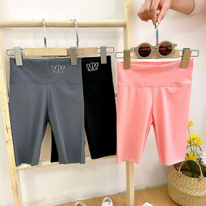 Quần Short Tập Yoga Mùa Hè Mỏng Thoáng Khí Cho Bé Gái Quần Short Bơi Cá Mập Quần Lót Cơ Bản Quần Bó Lưng Cao Bằng Vải Nylon