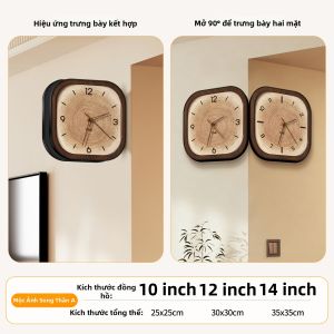 CTYLIGHTZ | Đồng Hồ Tường Góc Phong Cách Cổ Điển 3D Hai Mặt Dễ Lắp Đặt