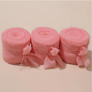 3 Cuộn 15M Sờn Viền Satin Ruy Băng Lụa 4Cm Chiều Rộng Cho Đám Cưới Lời Mời Bó Hoa Sinh Nhật Tự Làm Thủ Công Voan Trang Trí